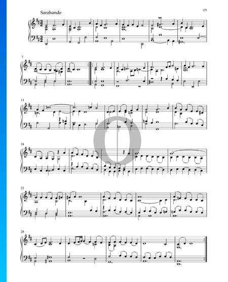 Suite in D-Dur, BWV 1012: 4. Sarabande Musik-Noten