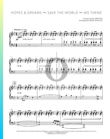 Hopes And Dreams - Save The World - His Theme Sheet Music