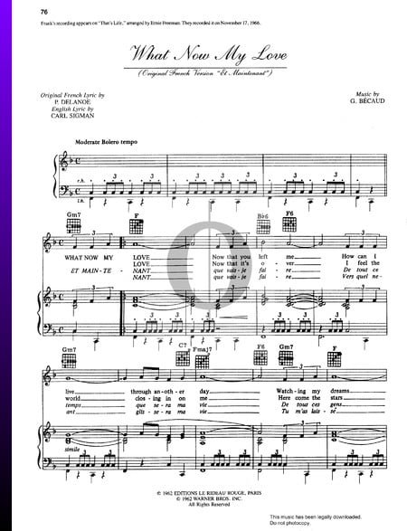 What Now My Love Musik-Noten