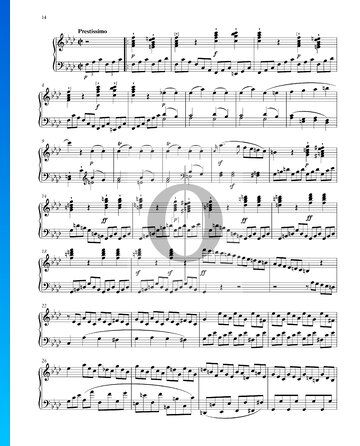Sonata en fa menor, Op. 2 n.º 1: 4. Prestissimo Partitura
