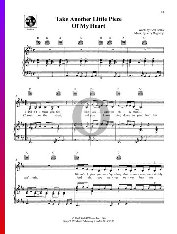 Piece Of My Heart Partitura