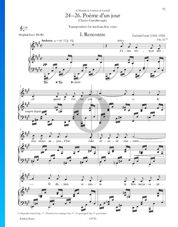 Poème d’un jour, Op. 21 Sheet Music