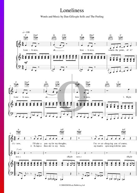 Loneliness Musik-Noten