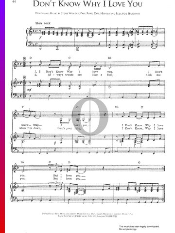 I Don't Know Why Sheet Music