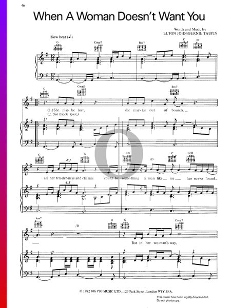 When A Woman Doesn't Want You Musik-Noten