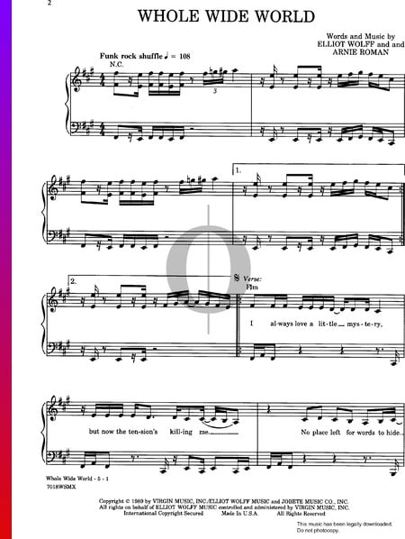Whole Wide World Musik-Noten