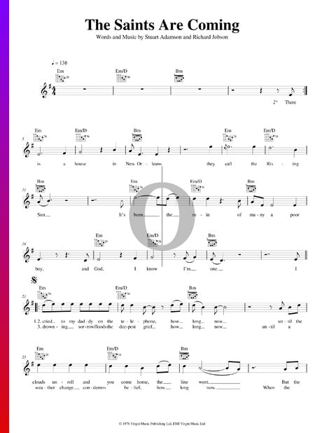 The Saints Are Coming Sheet Music