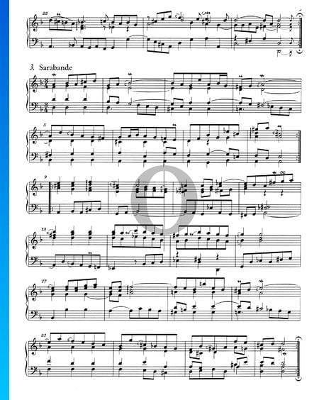 French Suite No. 1 D Minor, BWV 812: 3. Sarabande Sheet Music