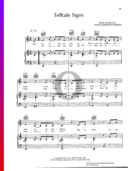 Telltale Signs Sheet Music