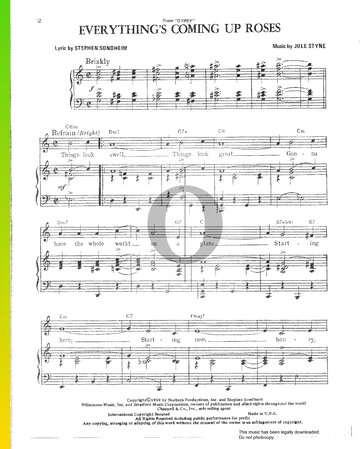 Everything's Coming Up Roses Sheet Music