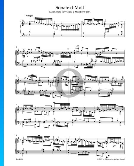 Sonate en Ré mineur, BWV 1001: 1. Adagio
