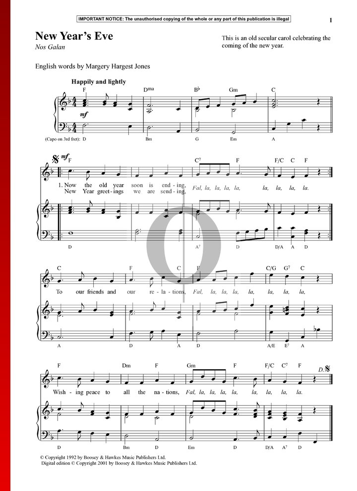 New Year's Eve » Anonymous Partitions de piano OKTAV