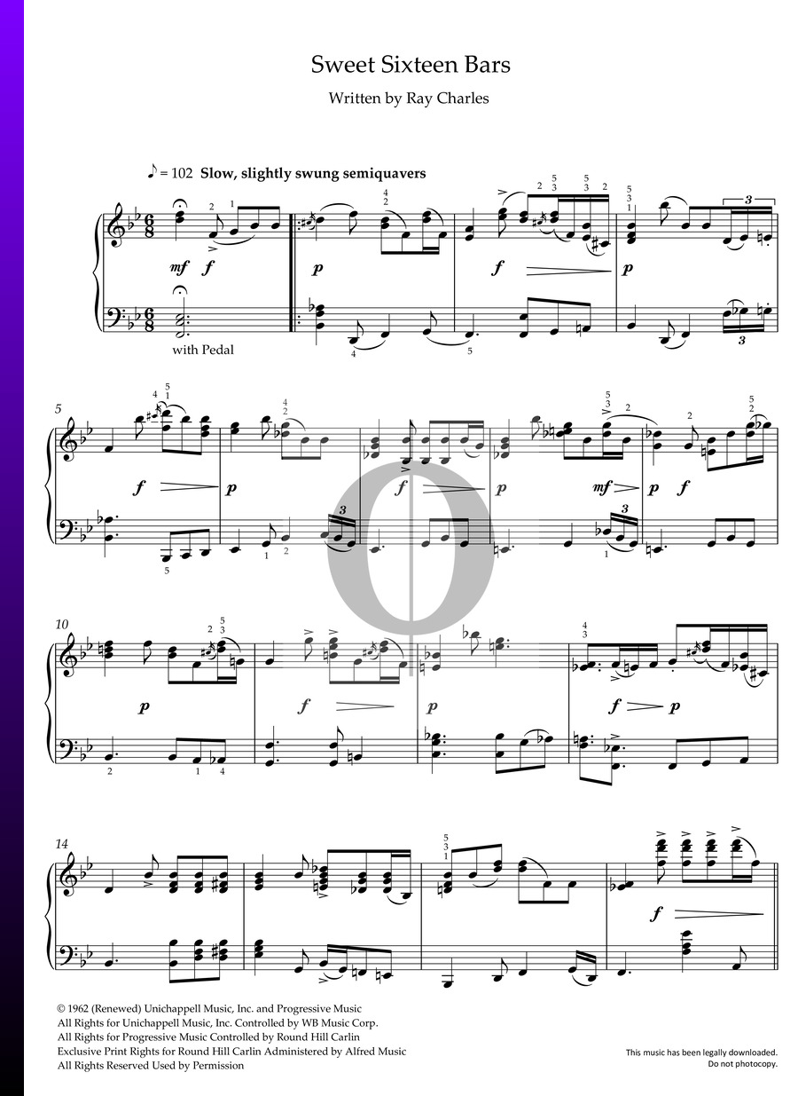 sweet-sixteen-bars-sheet-music-piano-solo-oktav