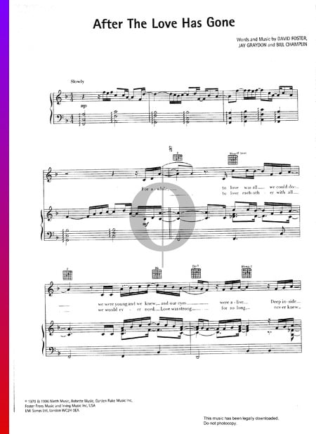 After The Love Has Gone Sheet Music