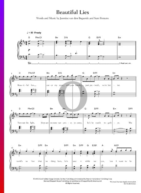 Beautiful Lies Musik-Noten