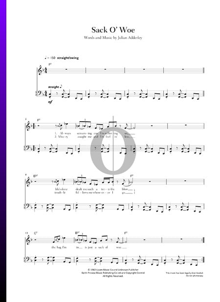 Sack O' Woe Musik-Noten