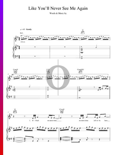Like You'll Never See Me Again Partitura
