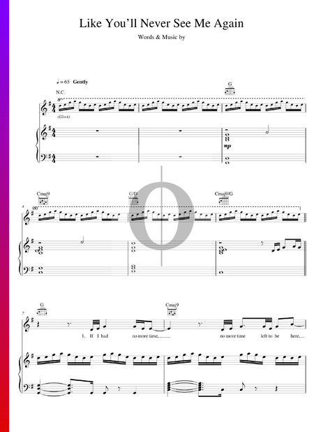 Like You'll Never See Me Again Sheet Music