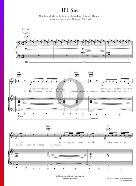 If I Say Musik-Noten