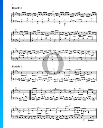 Suite No. 5 E Major, HWV 430: 6. Double 3 Sheet Music