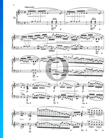 Preludio en fa menor, Op. 28 n.º 18 Partitura