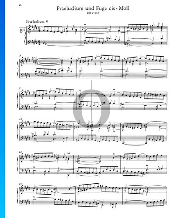 Preludio 4 en do sostenido menor, BWV 849 Partitura