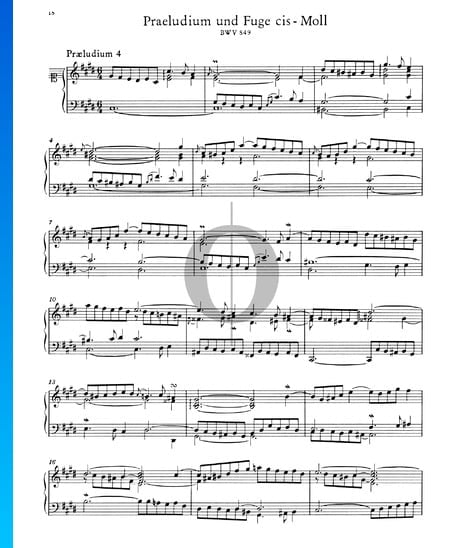 Preludio 4 en do sostenido menor, BWV 849 Partitura