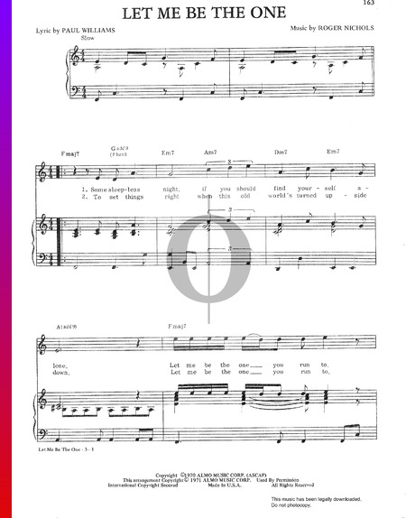 Let Me Be The One Sheet Music