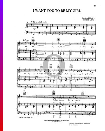 I Want You To Be My Girl Sheet Music