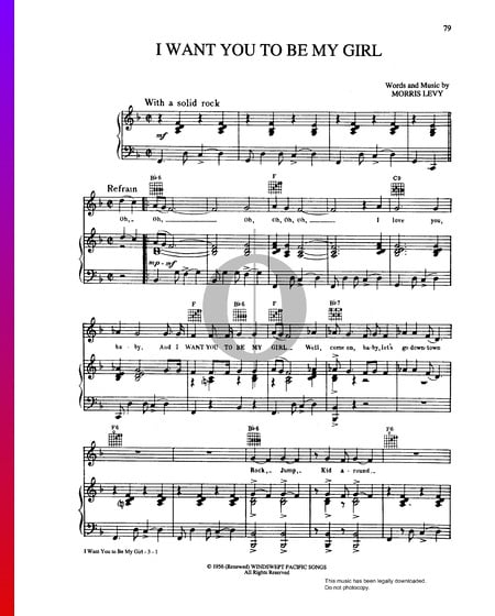 I Want You To Be My Girl Sheet Music