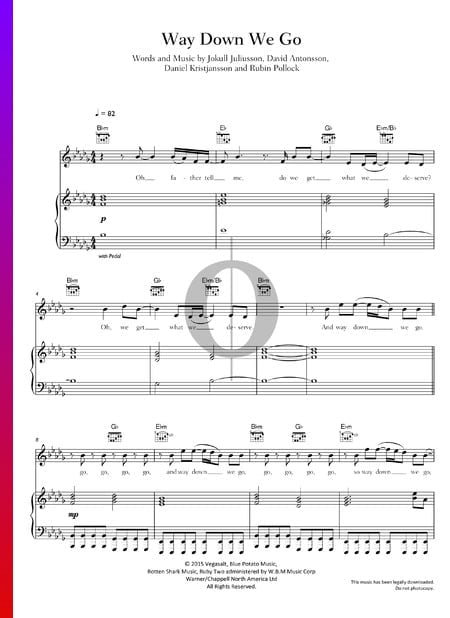 Way Down We Go Musik-Noten