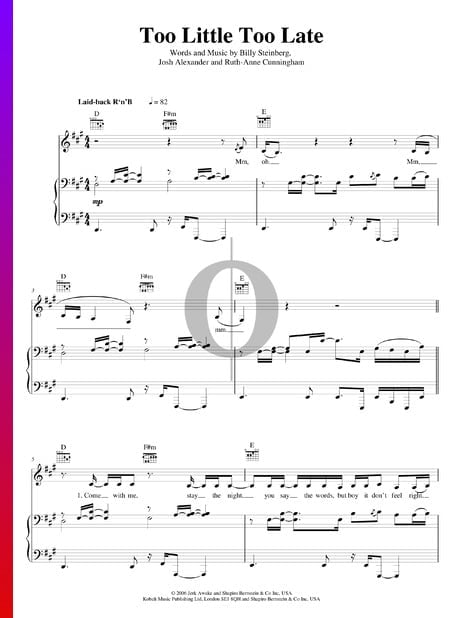 Too Little Too Late Musik-Noten