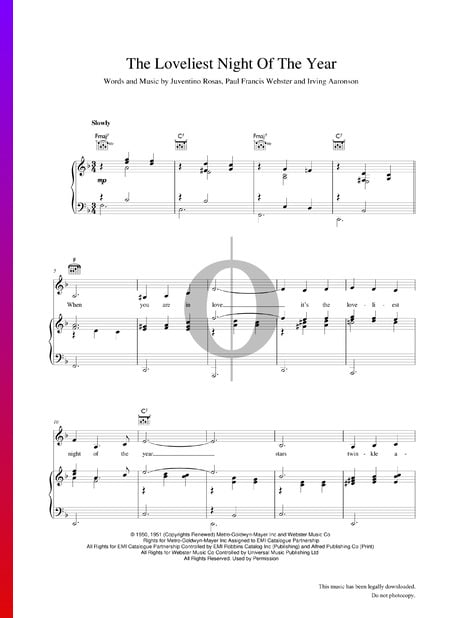 The Loveliest Night Of The Year Sheet Music