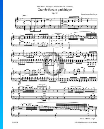 Grande Sonate pathétique, Op. 13: 1. Grave/Allegro di molto e con brio Musik-Noten