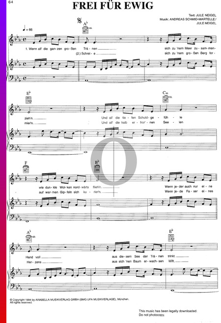 Frei Für Ewig Sheet Music