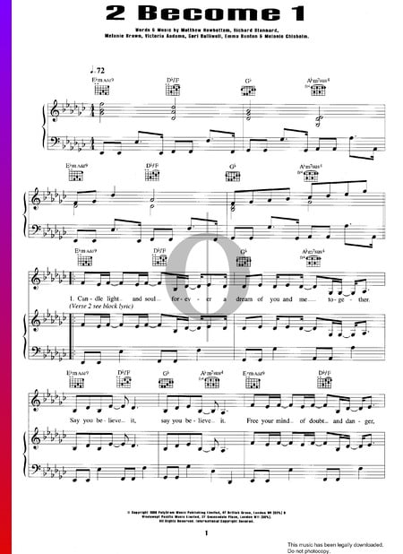 2 Become 1 Musik-Noten