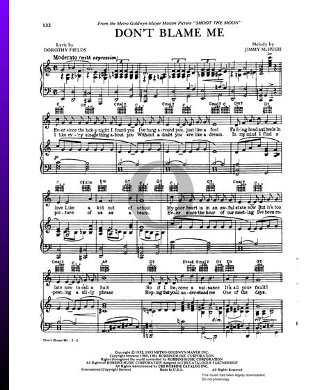 Don't Blame Me Musik-Noten