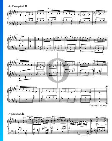 French Overture, BWV 831: 7. Sarabande Sheet Music