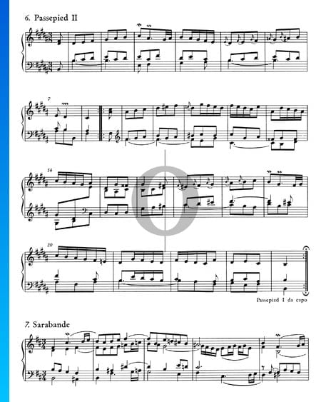 Ouverture nach Französischer Art, BWV 831: 7. Sarabande Musik-Noten