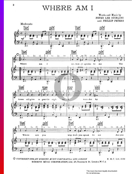 Where Am I Sheet Music