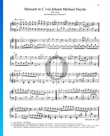 Menuett C Major, KV 61 II bladmuziek
