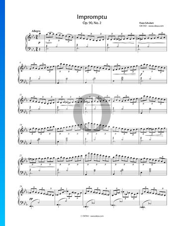 Impromptu in E-flat Major, Op. 90 No. 2, D 899 bladmuziek