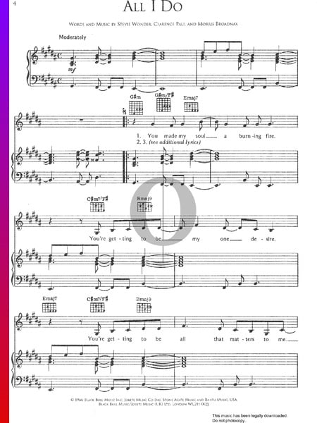 All I Do Sheet Music