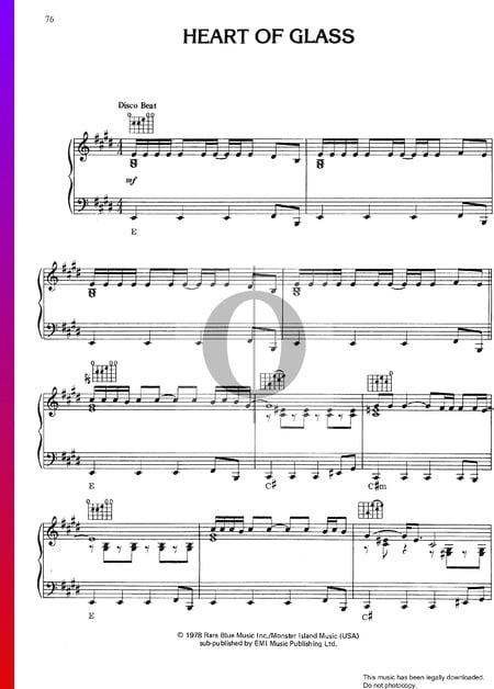 Heart Of Glass Musik-Noten