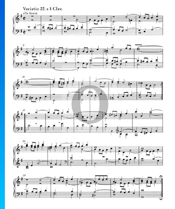 Variaciones Goldberg, BWV 988: Variación 22. a 1 clave Partitura