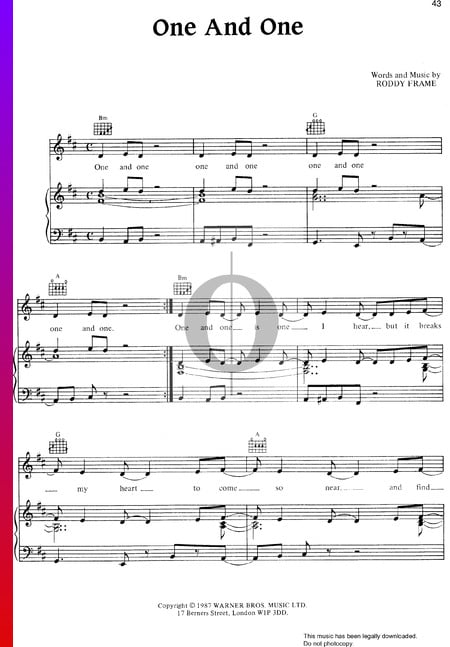 One And One Sheet Music