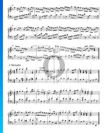 Partition Suite en Ré mineur, HWV 436: 5. Menuetto with Variations