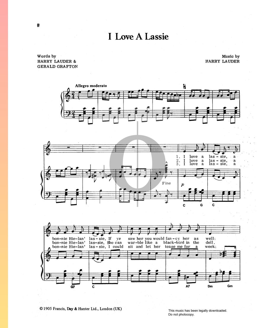 I Love A Lassie Sheet Music (Piano, Voice) - OKTAV