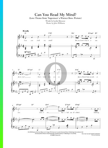 Can You Read My Mind Sheet Music