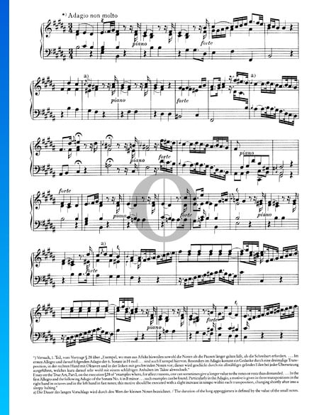 Sonata No. 6, Wq 49: 2. Adagio non molto Sheet Music